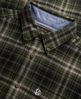Camisa de leñador de algodón de manga larga cuadros verde oliva frontera Superdry&Co