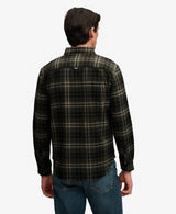 Camisa de leñador de algodón de manga larga cuadros verde oliva frontera Superdry&Co