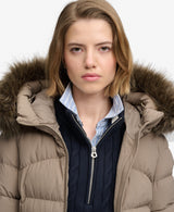 Chaqueta acolchada Fuji con capucha de piel sintética marron Superdry&Co