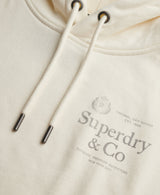 Sudadera con capucha informal y relajada de lujo crema Superdry&Co