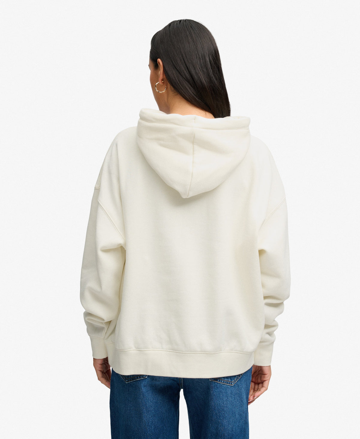 Sudadera con capucha informal y relajada de lujo crema Superdry&Co