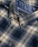 Camisa de leñador de algodón de manga larga cuadros azul cedar Superdry&Co