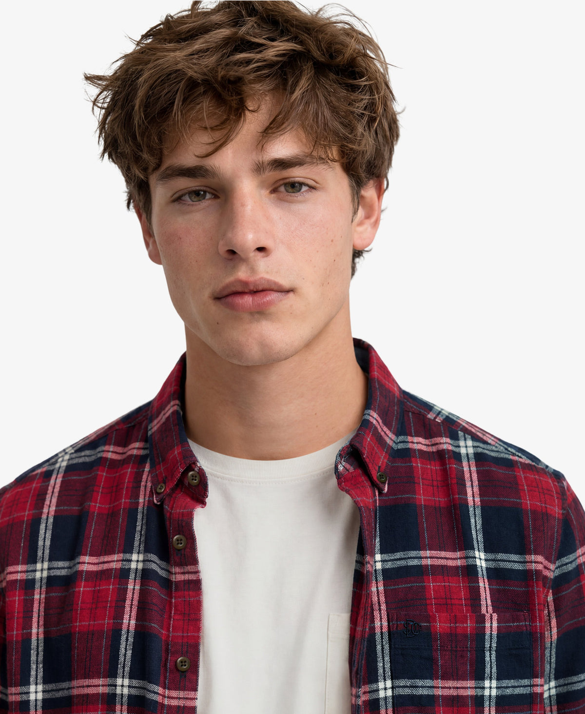 Camisa de leñador de algodón de manga larga cuadro peyton azul marino eclipse Superdry&Co