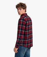 Camisa de leñador de algodón de manga larga cuadro peyton azul marino eclipse Superdry&Co