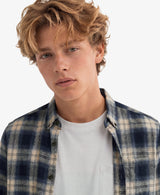 Camisa de leñador de algodón de manga larga cuadros azul cedar Superdry&Co