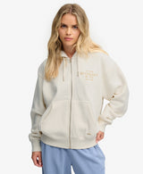 Sudadera con capucha y cremallera forrada de piel de lujo blanco roto hueso del desierto Superdry&Co