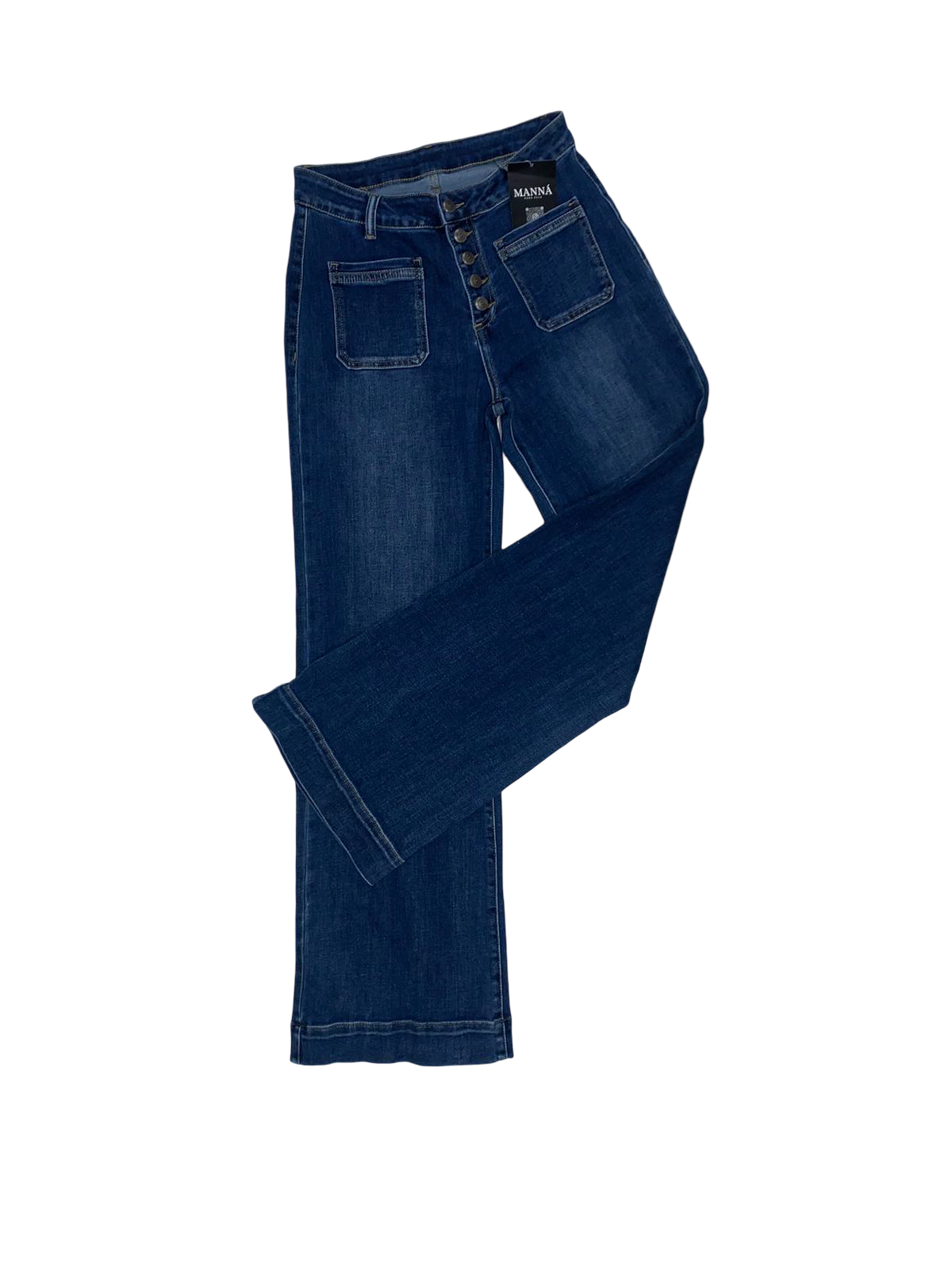 Vaquero Recto Azul Oscuro Mujer
