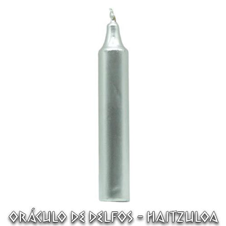 Vela bujía mediana plateada - Dendago