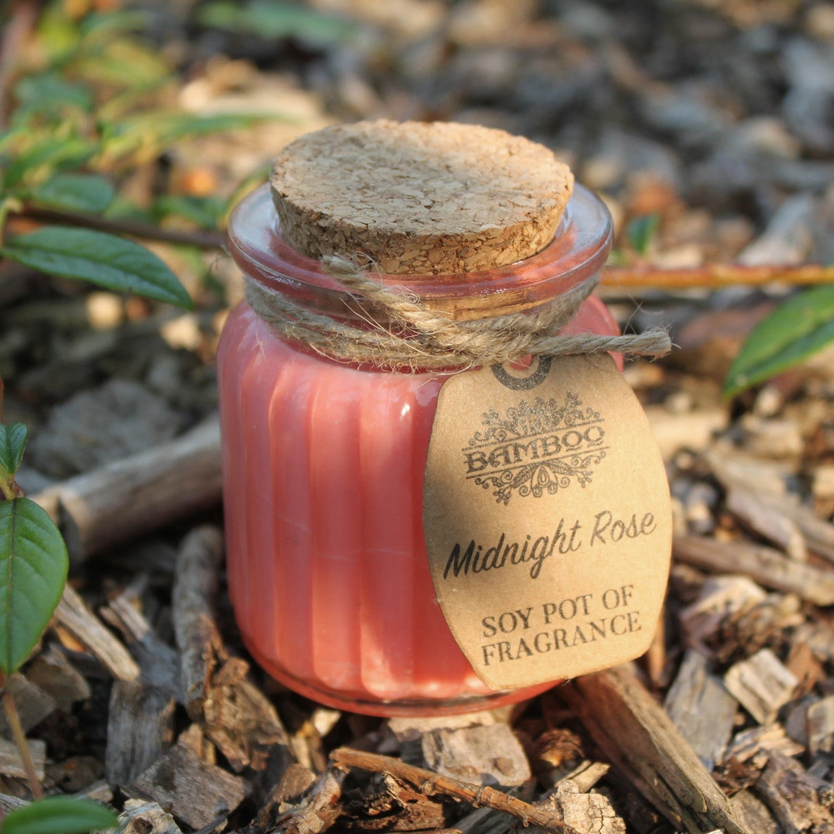 Vela de cera de soja rosa - Dendago