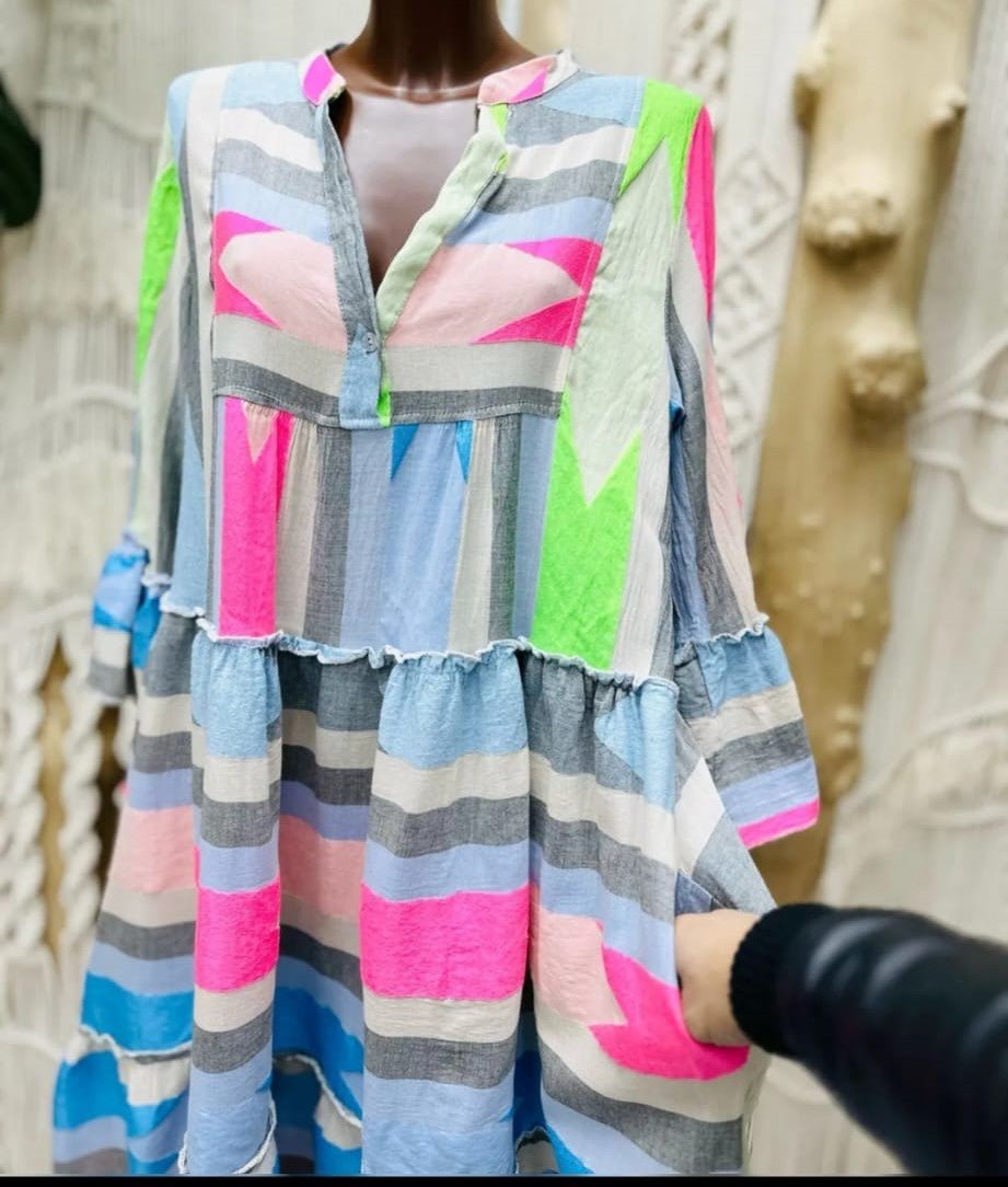 Vestido tira mao fluor - Dendago