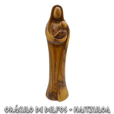 Virgen maría con niño tallada en madera - Dendago