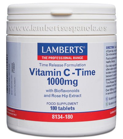VITAMINA C 1000 mg Liberación Sostenida 180tabletas LAMBERTS - Dendago