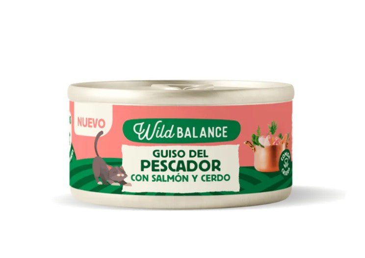 Wildbalance Lata de Guiso del Pescador con Salmón y Cerdo para Gatos 80gr - Dendago