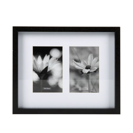 CUADRO PORTAFOTOS 2 FOTOS 10X15 NEGRO