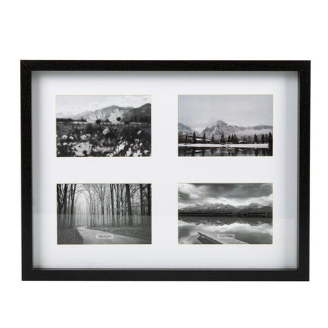 CUADRO PORTAFOTOS 4 FOTOS 10X15 NEGRO