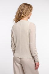 JERSEY MANGA GLOBO LARGA BEIGE RINO&PELLE