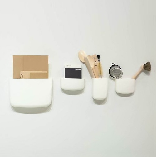 Pocket solución almacenamiento flexible en pared para pequeñas cosas - Blanco