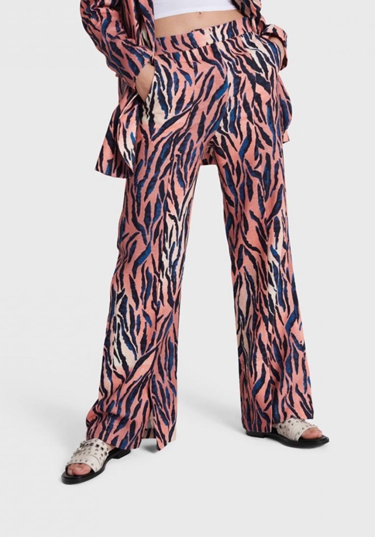 ALIX THE LABEL PANTALON WIDELEG ESTAMPADO TIGRE