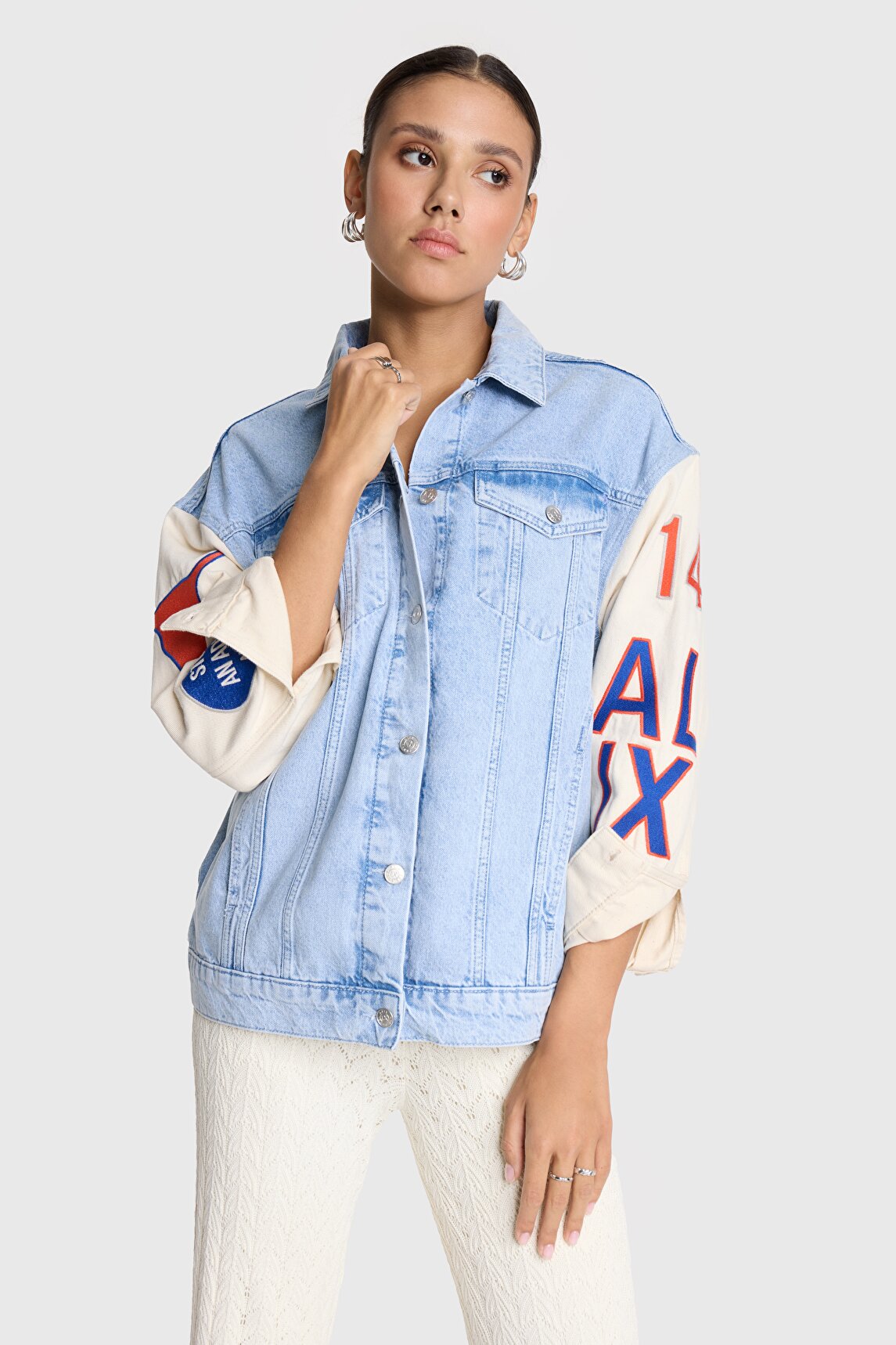 ALIX THE LABEL CAZADORA VAQUERA CON MANGAS MIXTAS