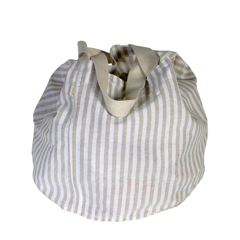 BOLSO SACO REDONDO RAYAS BLANCAS FINAS