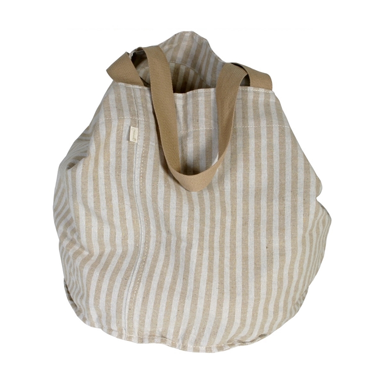 BOLSO SACO REDONDO RAYAS BEIGES FINAS