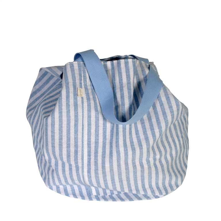 BOLSO SACO REDONDO RAYAS AZULES FINAS