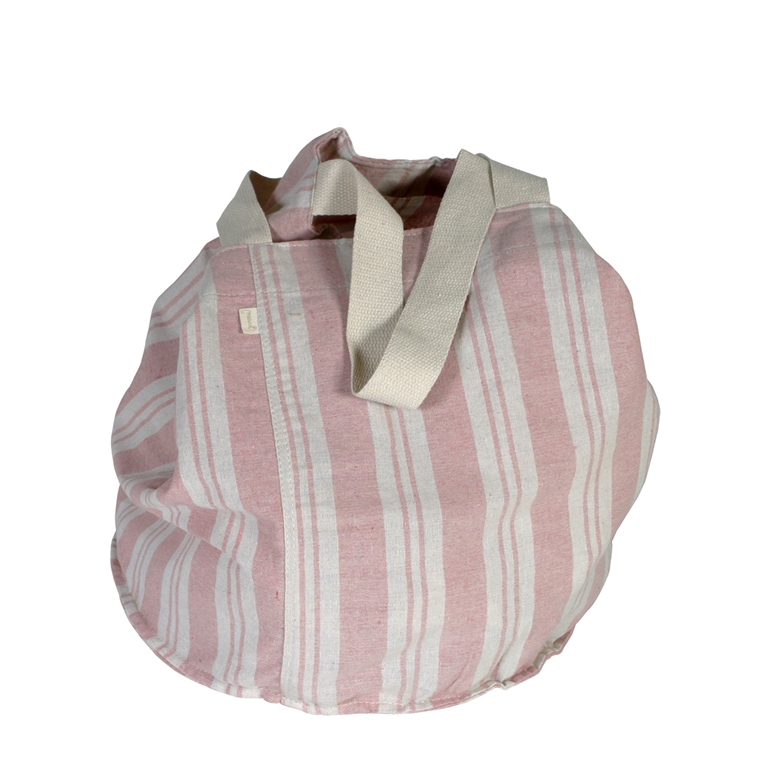 BOLSO SACO REDONDO RAYAS ROSAS ANCHAS