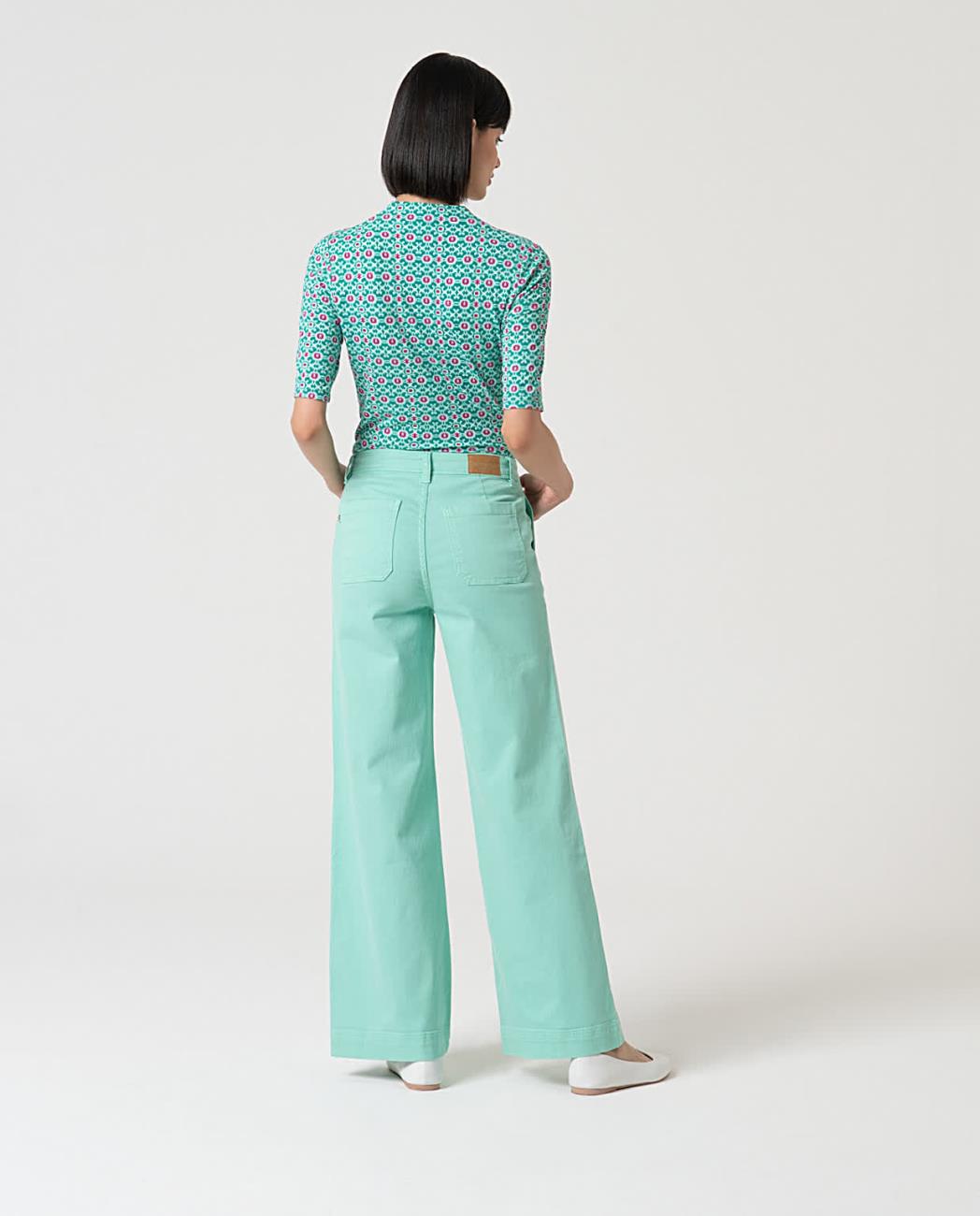 PANTALON ACAMPANADO VERDE SURKANA