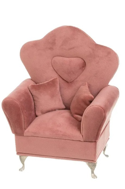 Joyero de terciopelo con forma de sofa