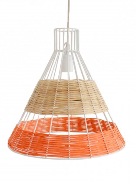 Lámpara de techo ratán (color coral)