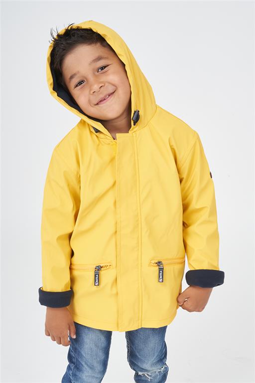 CHUBASQUERO BATELA AMARILLO CON FORRO POLAR AZUL