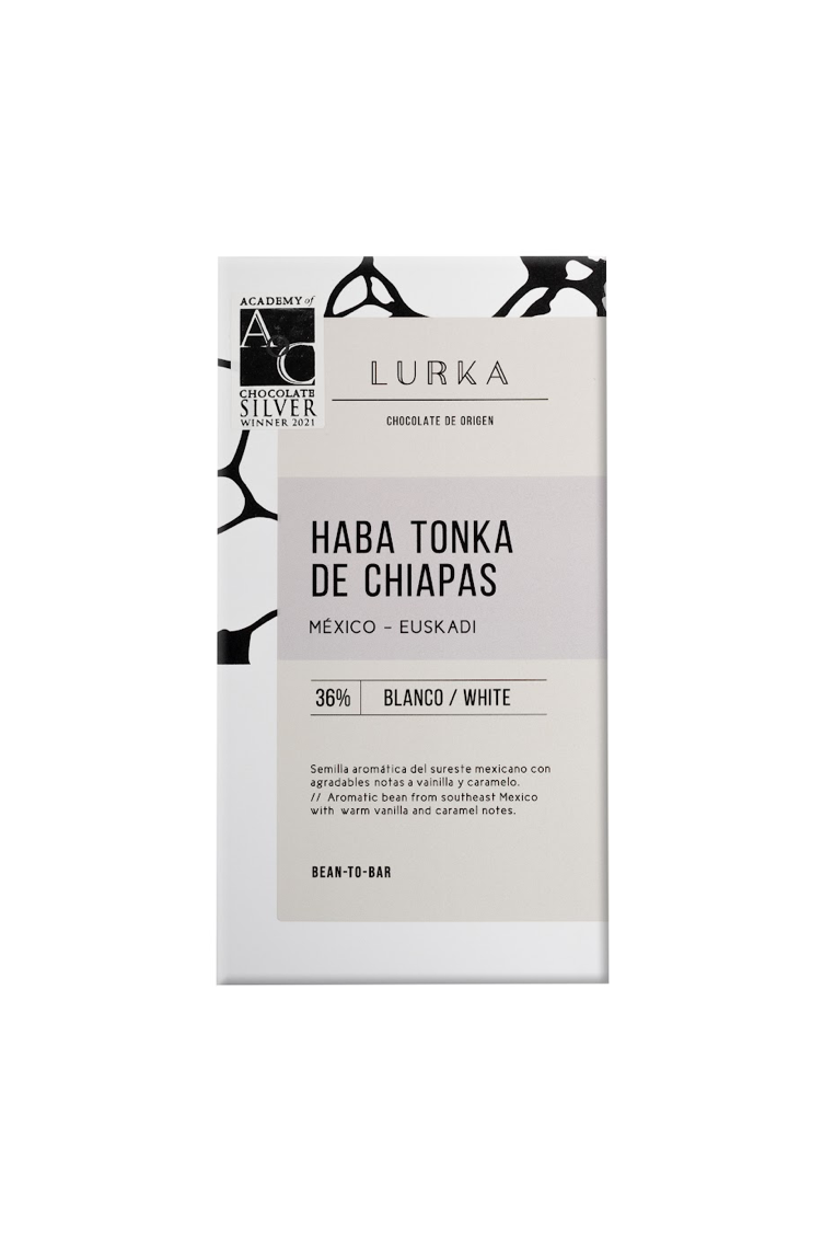 Tableta Lurka, chocolate blanco y haba tonka de Chiapas