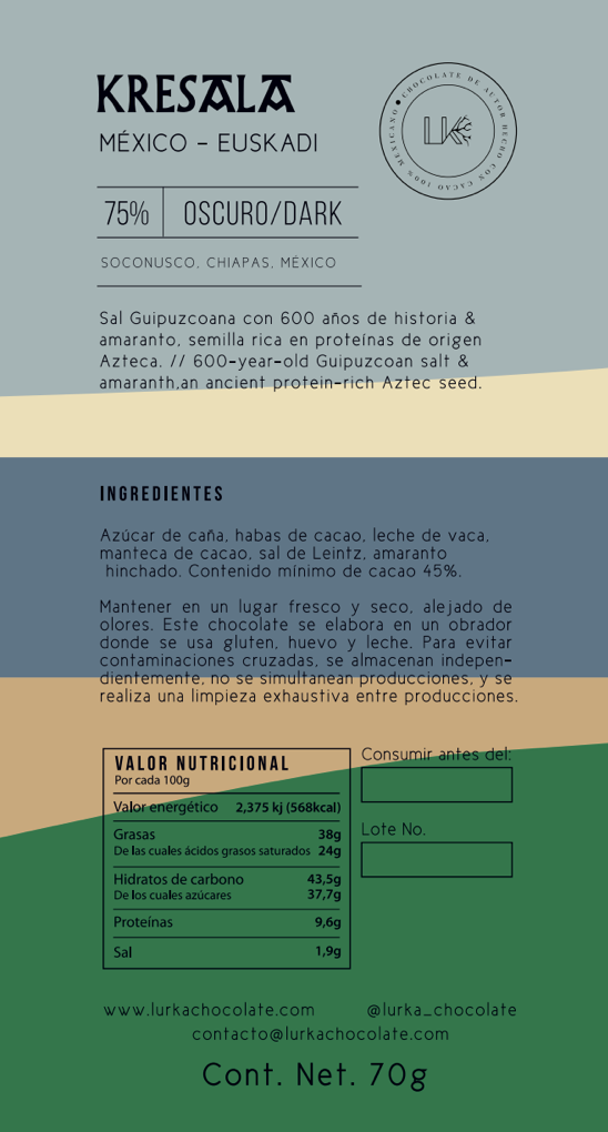 Tableta Lurka, Kresala 70%, sal marina y algas