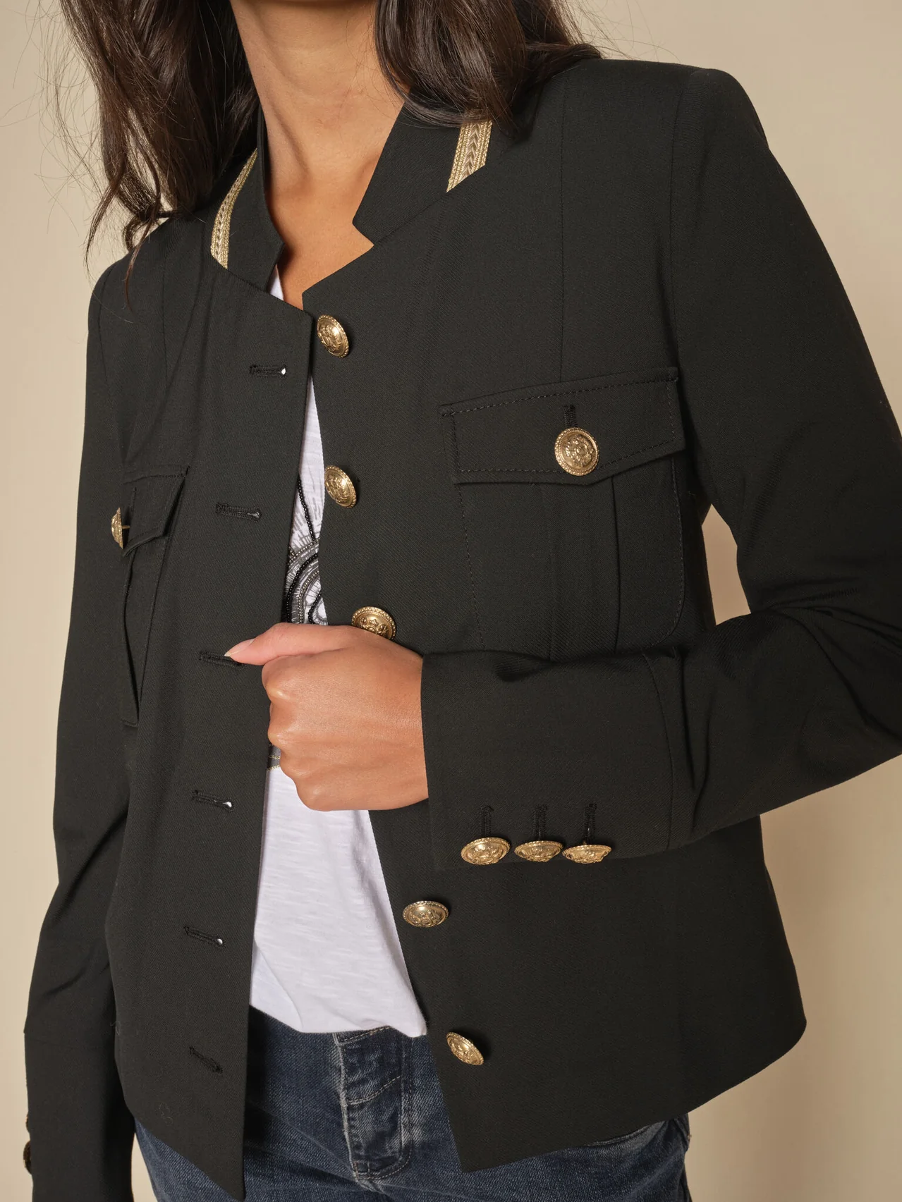 MOS MOSH CHAQUETA MILITAR NEGRA MMSELBY