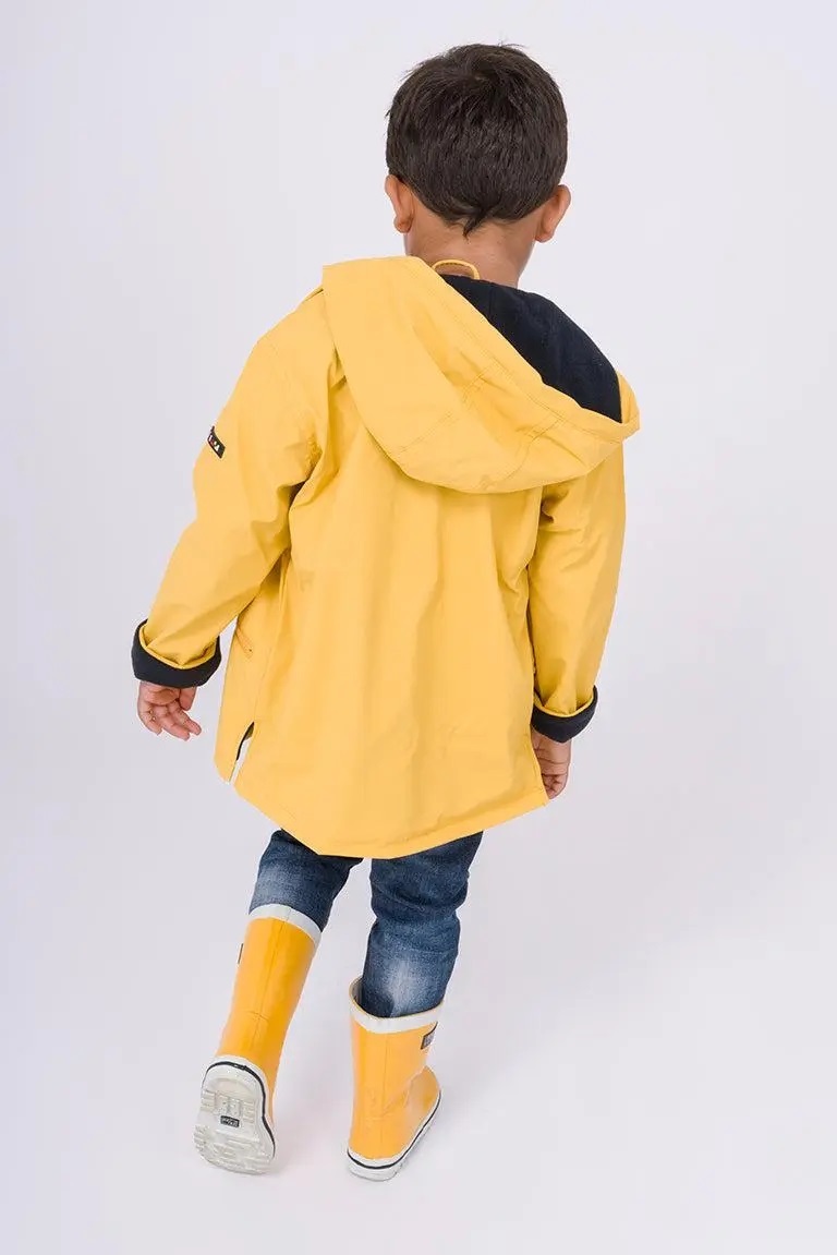 CHUBASQUERO BATELA AMARILLO CON FORRO POLAR AZUL
