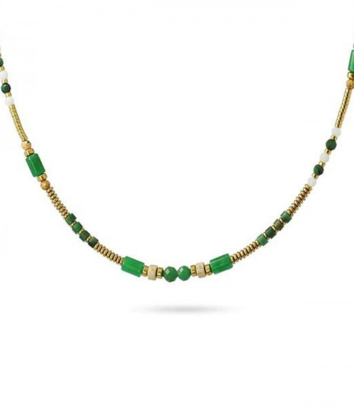 COLLAR PIEDRA NATURAL VERDE BCO602VER ANARTXY
