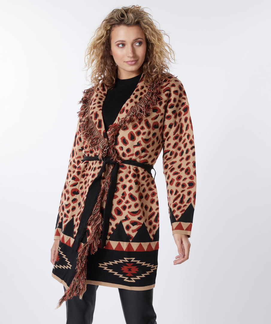ESQUALO Cardigan poncho jacquard liso F18502