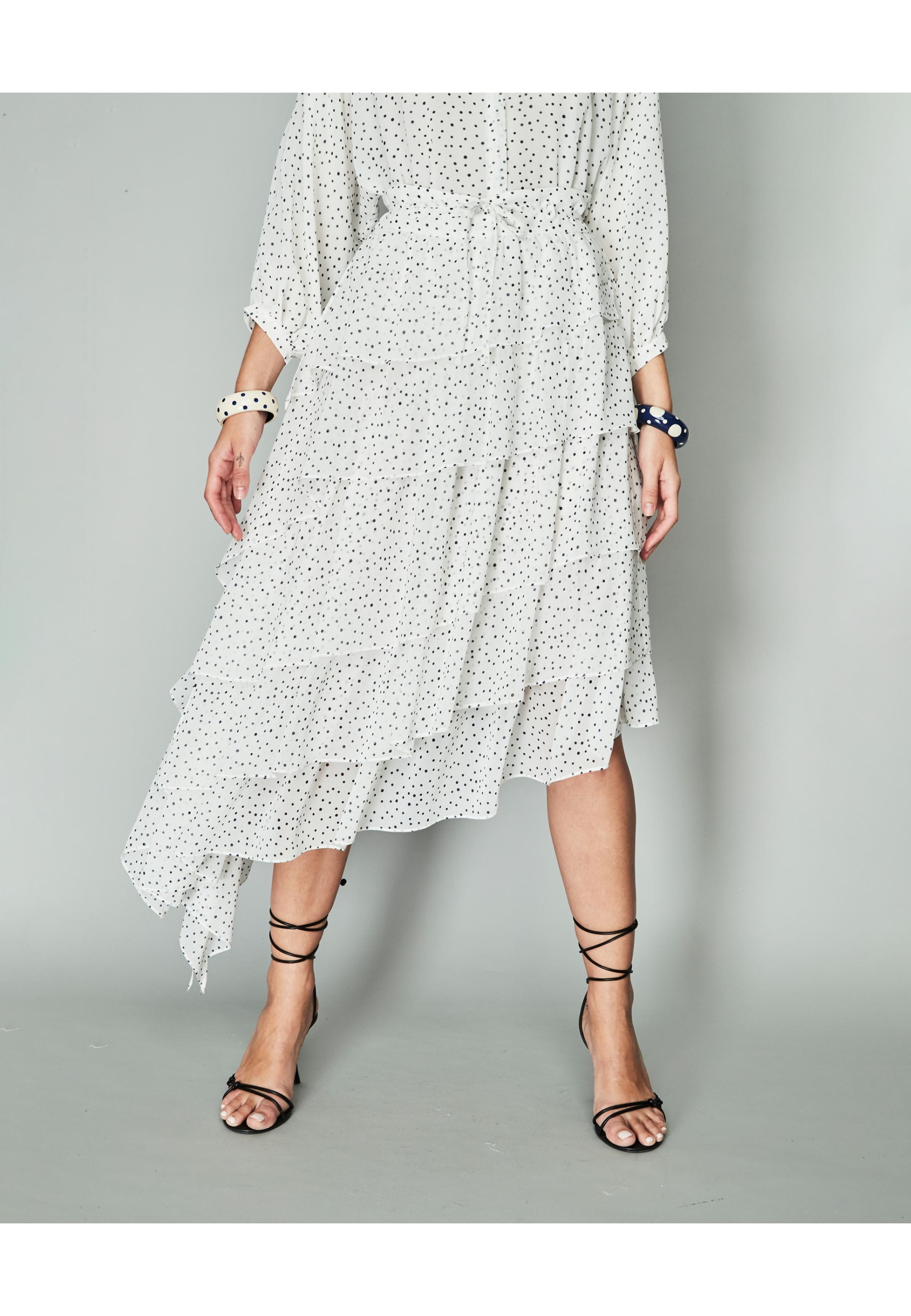 &ME UNLIMITED FALDA MIDI CON TOPOS AINARA