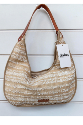 BOLSO DALAS GONDOLA RAYAS BLANCAS 100% material reciclado.