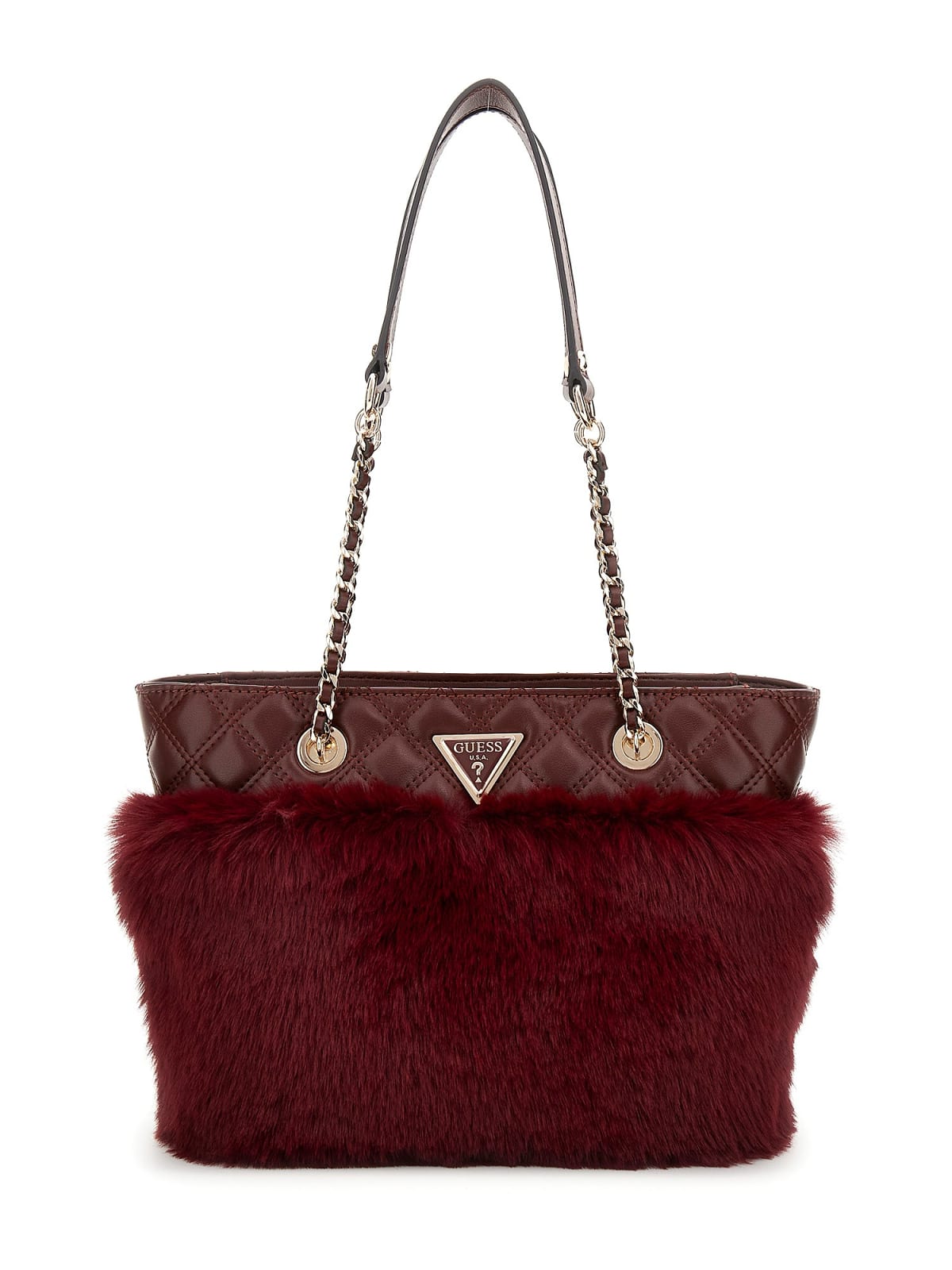 Guess Mujer Bolso Shopper Lise Pelo Granate