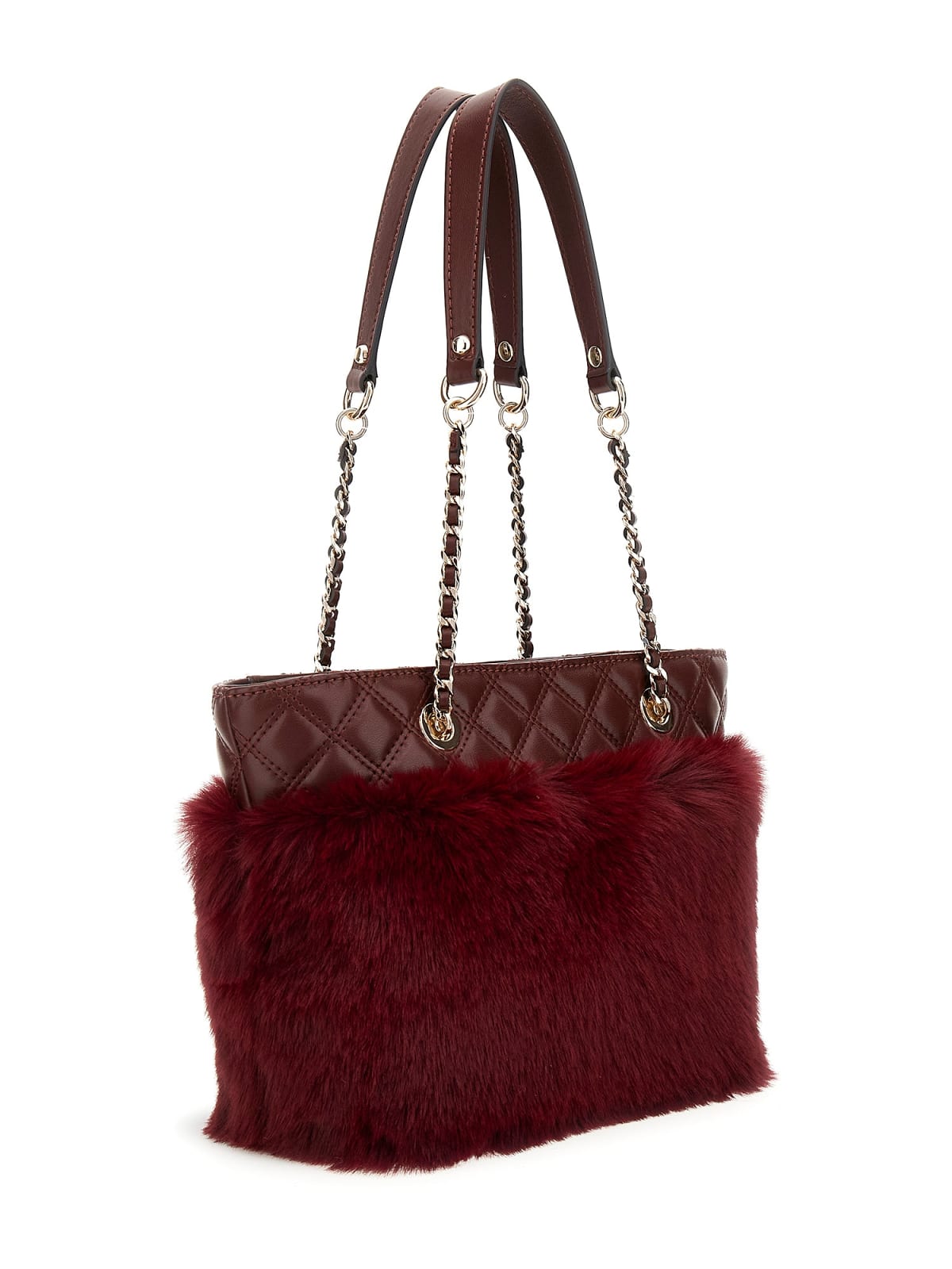 Guess Mujer Bolso Shopper Lise Pelo Granate