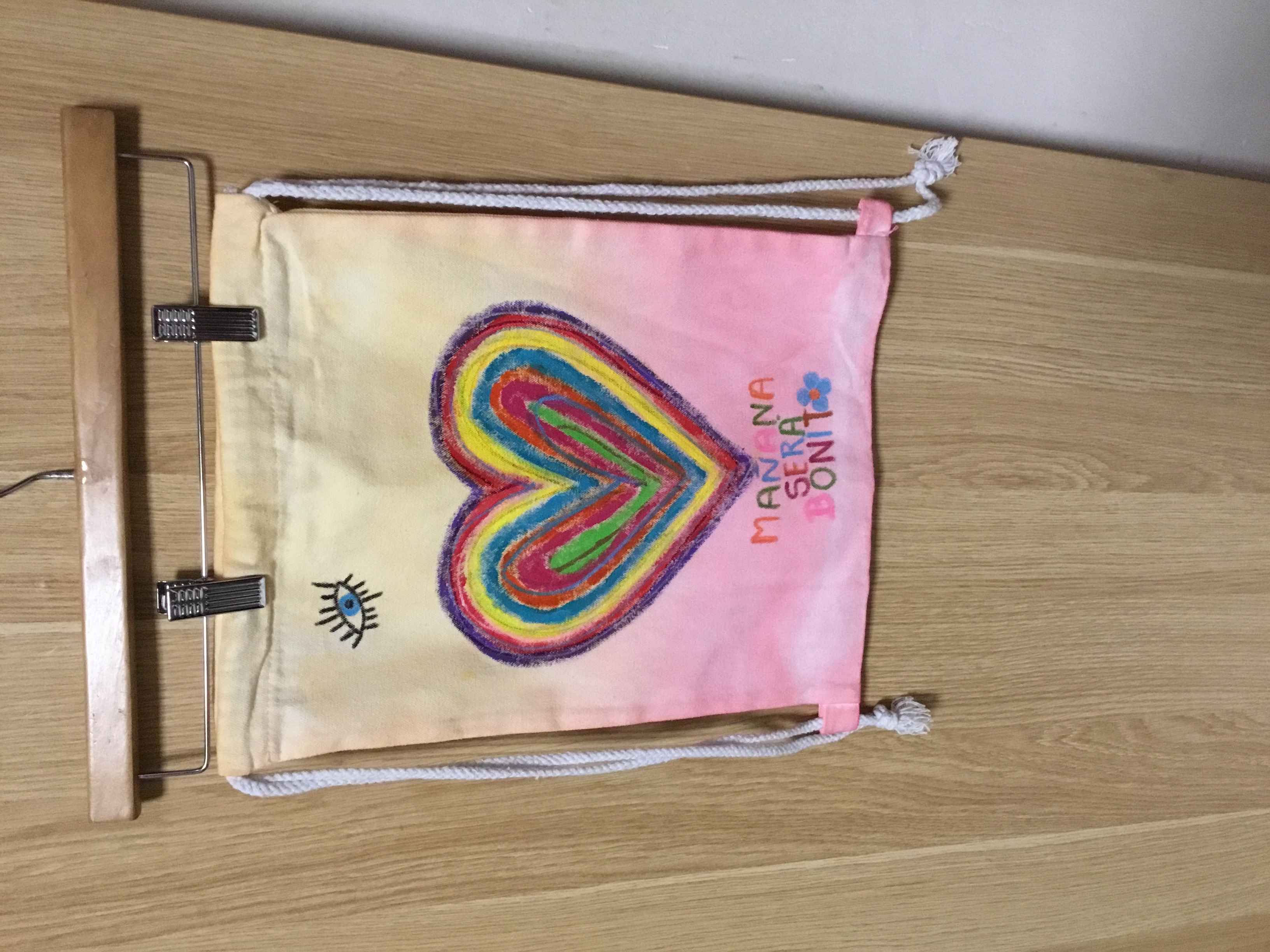 Mochila tela corazón