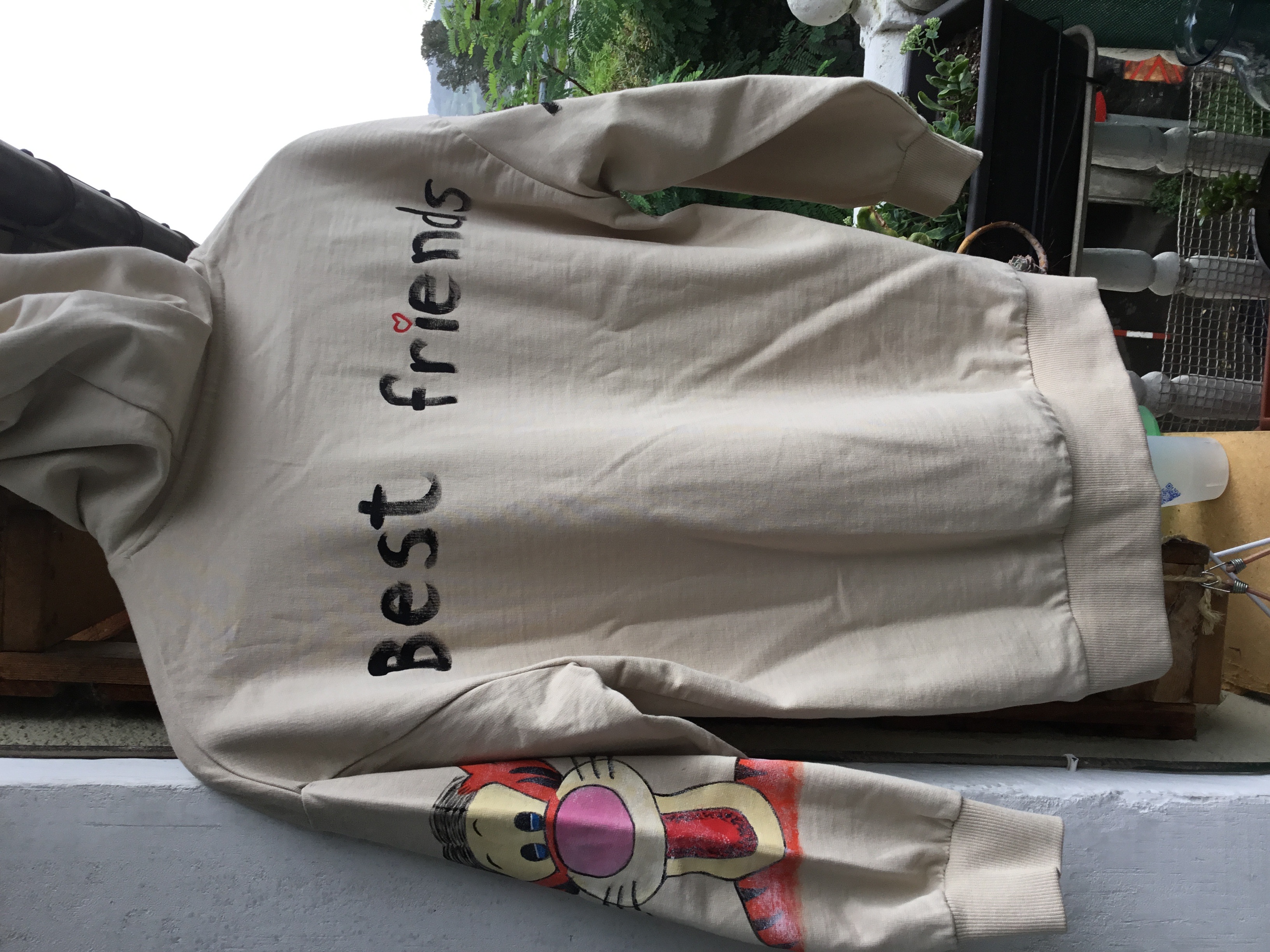 Sudadera con capucha beige