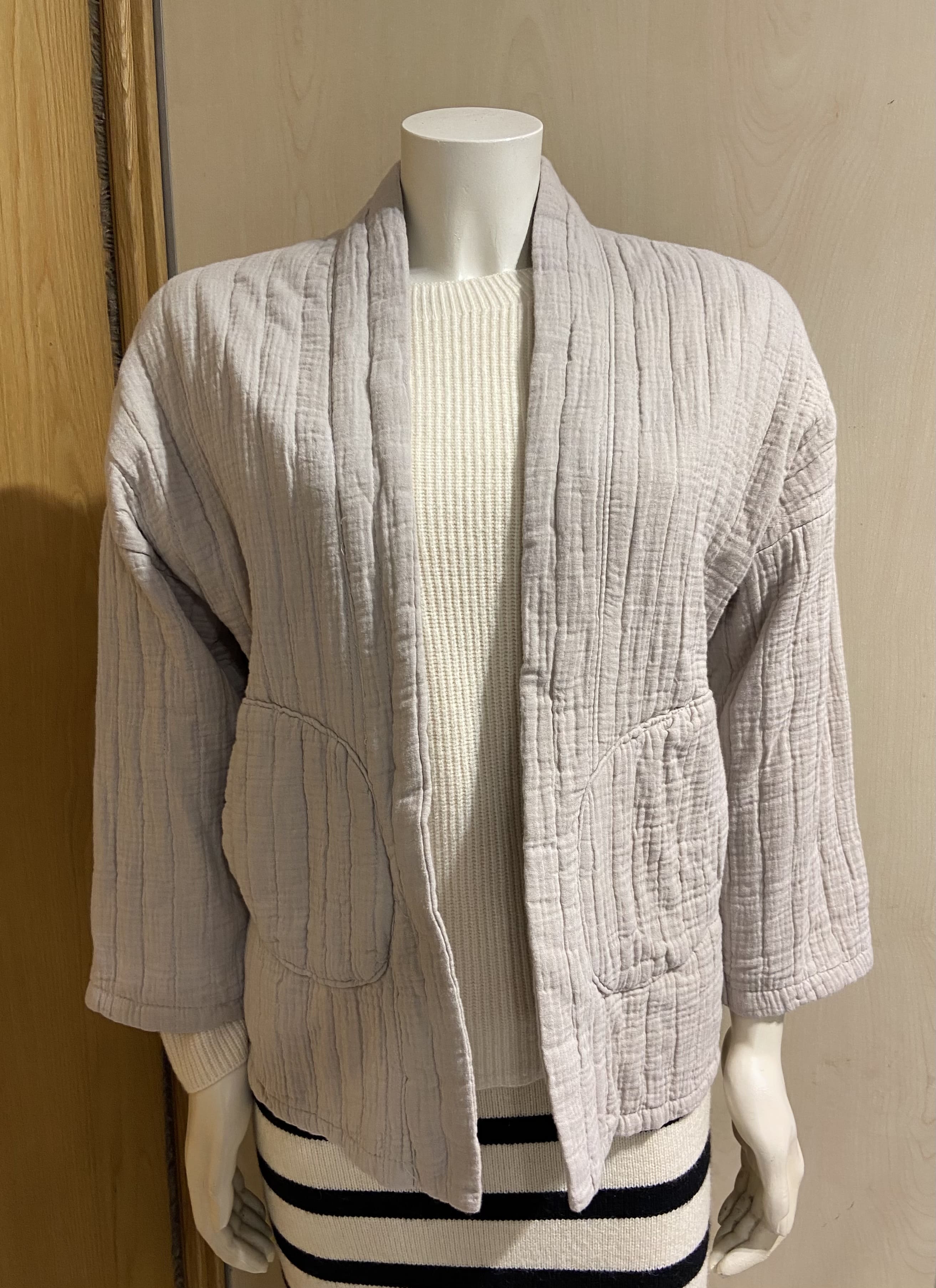 Chaqueta de entretiempo beige para mujer