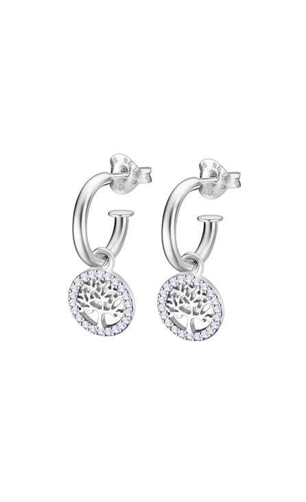 Lotus Mujer Pendientes Plata Arbol De La Vida
