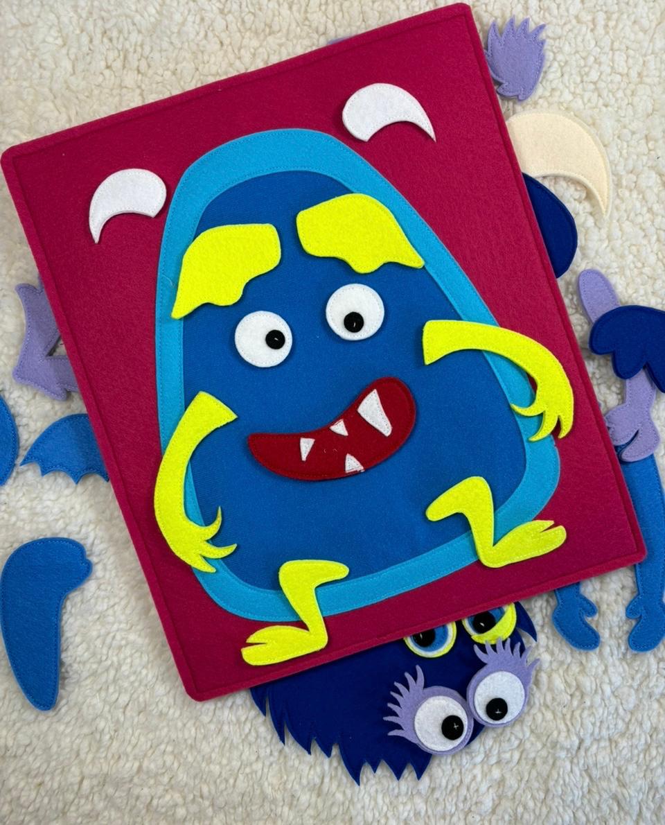 Monstruo de colores de fieltro