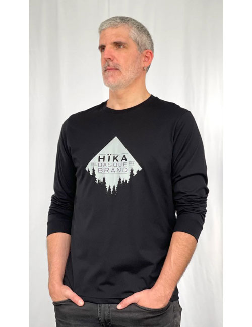 Camiseta negra para hombre de manga larga