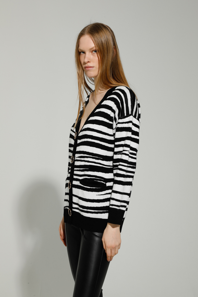 GOA GOA MAXI CARDIGAN ZEBRA MARVITA