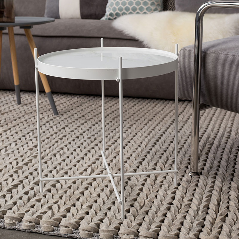 Mesita de mármol laminado de vidrio