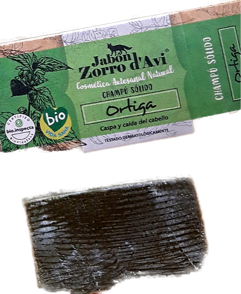 Champú Sólido ecológico de Ortiga 120 g - ZORRO D'AVI